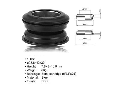 Превью  Рулевая колонка AUTHOR A-Head ACO-HS24 1 1/8"/1 1/8" 28.6/42/30